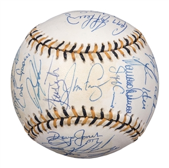 1994 National League All Star Team Signed Baseball With 33 Signatures Including Bonds, Maddux, Biggio, Larkin, Bagwell & Ozzie Smith (Beckett) 